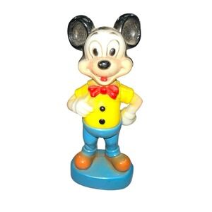 Vintage Mickey Mouse Figure Hard Plastic Hong Kong 1960‎ Walt Disney Productions